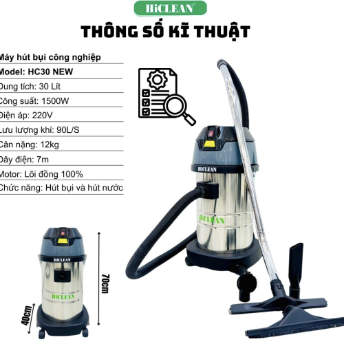 Máy hút bụi công nghiệp HiClean HC30 NEW