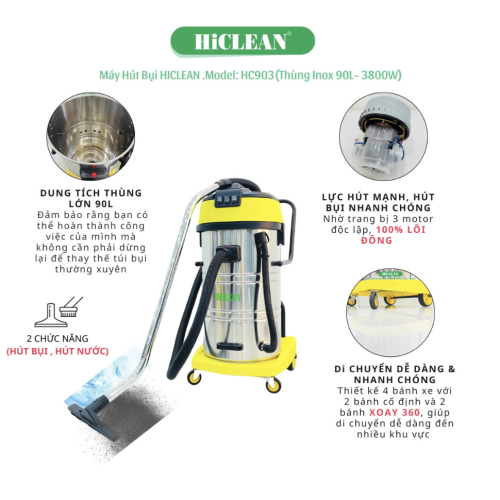 Máy hút bụi công nghiệp HiClean HC 903
