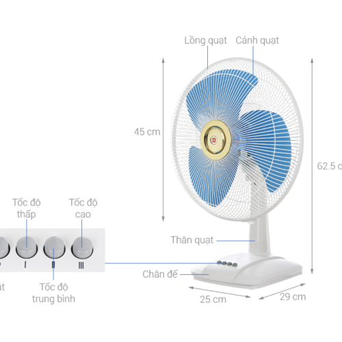 Quạt bàn KDK A40B (BL)