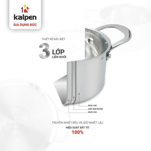 Nồi Inox 304 liền khối Kalpen Kazler KZ30