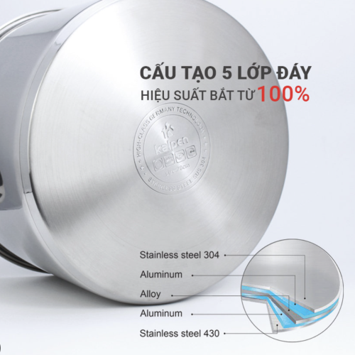 Nồi luộc gà Inox đáy 5 lớp Kalpen Lermat L30