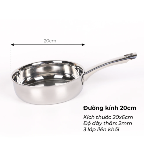 Chảo Inox 304 liền khối Kalpen Kazler OZ20-01