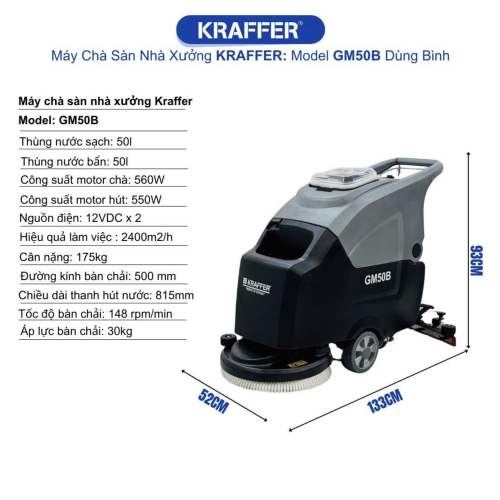 Máy chà sàn liên hợp Kraffer GM50B