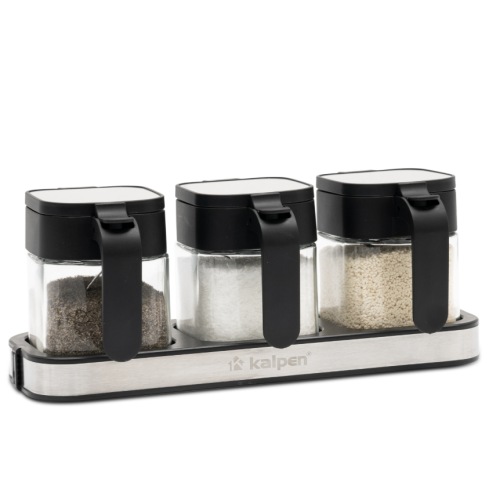 Bộ 3 hộp đựng gia vị thủy tinh Kalpen SB3