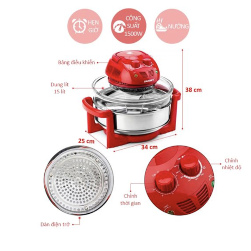 Lò Nướng Thủy Tinh Sanaky VH-158D