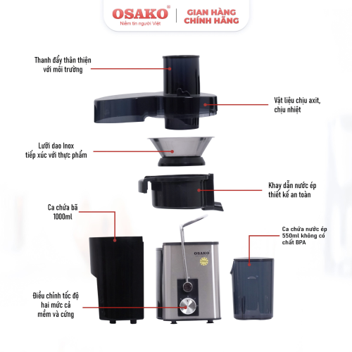 Máy ép trái cây nhanh Osako EP-606