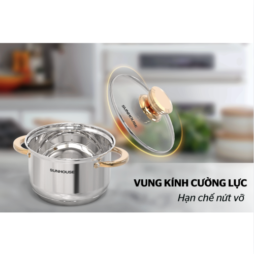 Bộ nồi chảo inox 5 đáy Sunhouse SHG789
