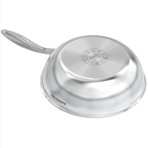 Chảo xào inox liền đáy Hybrid Sunhouse Healthy IN28M8VK