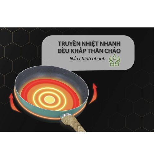 Chảo nhôm chống dính vân đá Sunhouse Clover CL22
