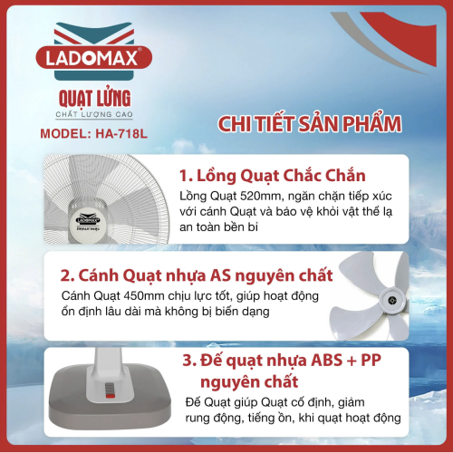 Quạt lửng Ladomax HA-718L