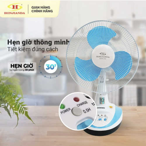 Quạt sạc Honjianda HJD-FL312 LED 1B