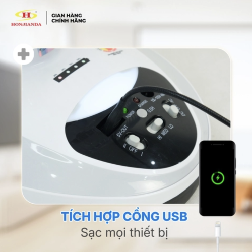 Quạt sạc Honjianda HJD-FL314 LED 1B