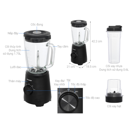 Máy Xay Sinh Tố Sharp EM-SG1000-BK