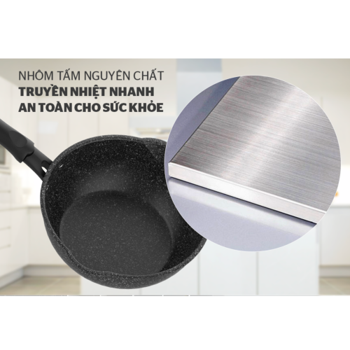 Chảo sâu chống dính vân đá đáy từ Sunhouse SHS20MRD