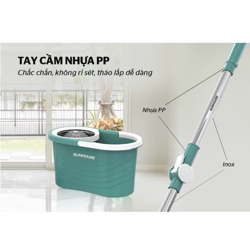 Bộ lau nhà xoay 360 độ Sunhouse KS-CL300IB