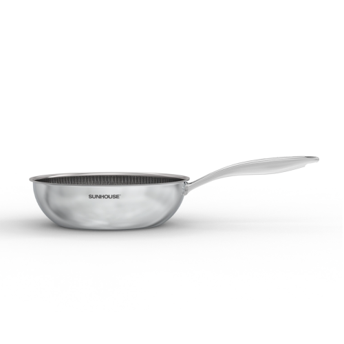 Chảo xào inox liền đáy Hybrid Sunhouse Healthy IN28M8
