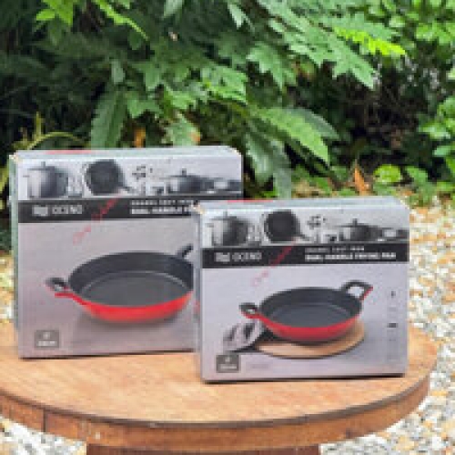 Chảo gang 2 tay cầm phủ men gốm Oceno 20cm màu đỏ OFR-1334