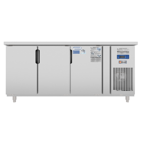 Tủ bàn mát quạt gió Unibar 3 cánh mở inox UB-3MI1875 1800x750x850mm