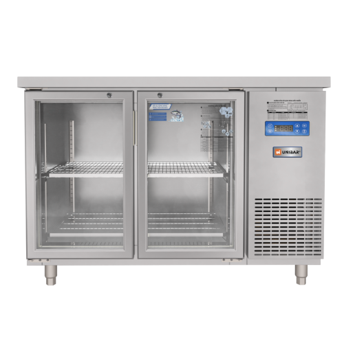 Tủ bàn mát quạt gió Unibar 2 cánh mở kính UB-2MK1275 1200x750x850mm