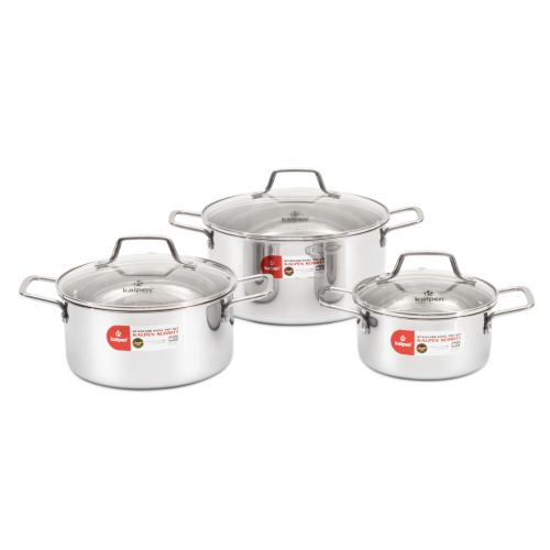 Bộ 3 nồi Inox 304 liền khối Kalpen Schritt SC1 16-20-24cm