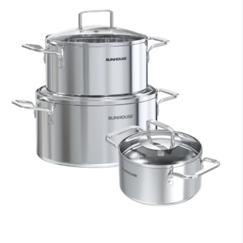 Bộ nồi inox 304 liền đáy Sunhouse Healthy SHG705