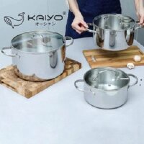 Nồi inox thân đáy liền Tri-Ply Classic Pro Kaiyo 18cm KIC-6834