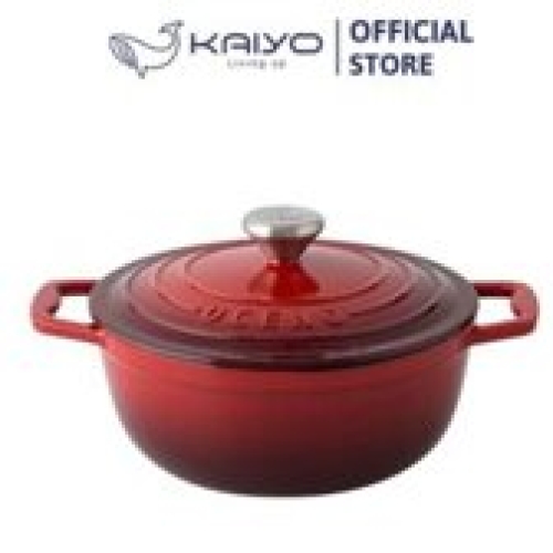 Nồi gang oval Oceno size 22cm màu xanh Mint OCP-1006